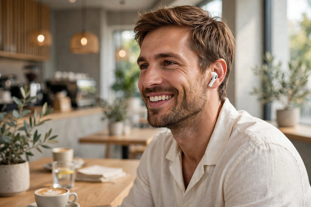 Man wearing AirPods 5