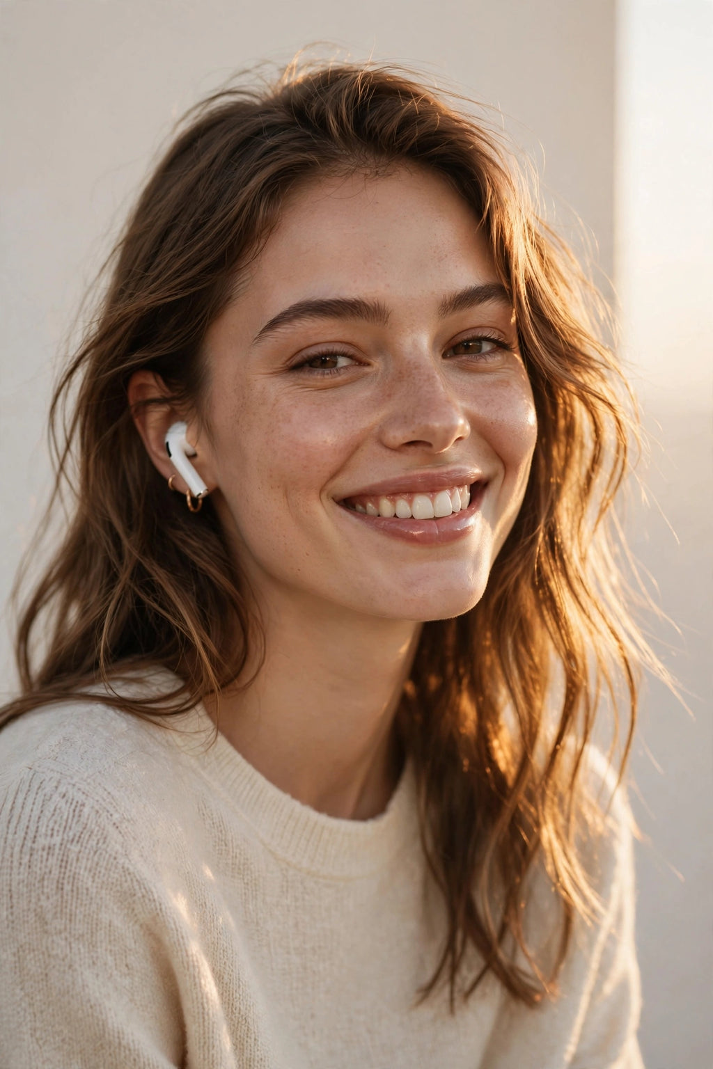 Woman wearing AirPods Pro 3